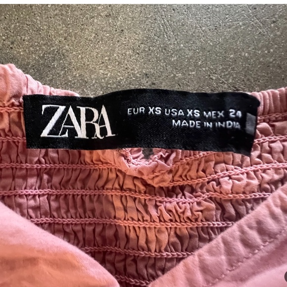 ZARA WOMEN’S OFF THE SHOULDER RUFFLE MINI DRESS, SIZE X-SMALL, PINK - Picture 9 of 9